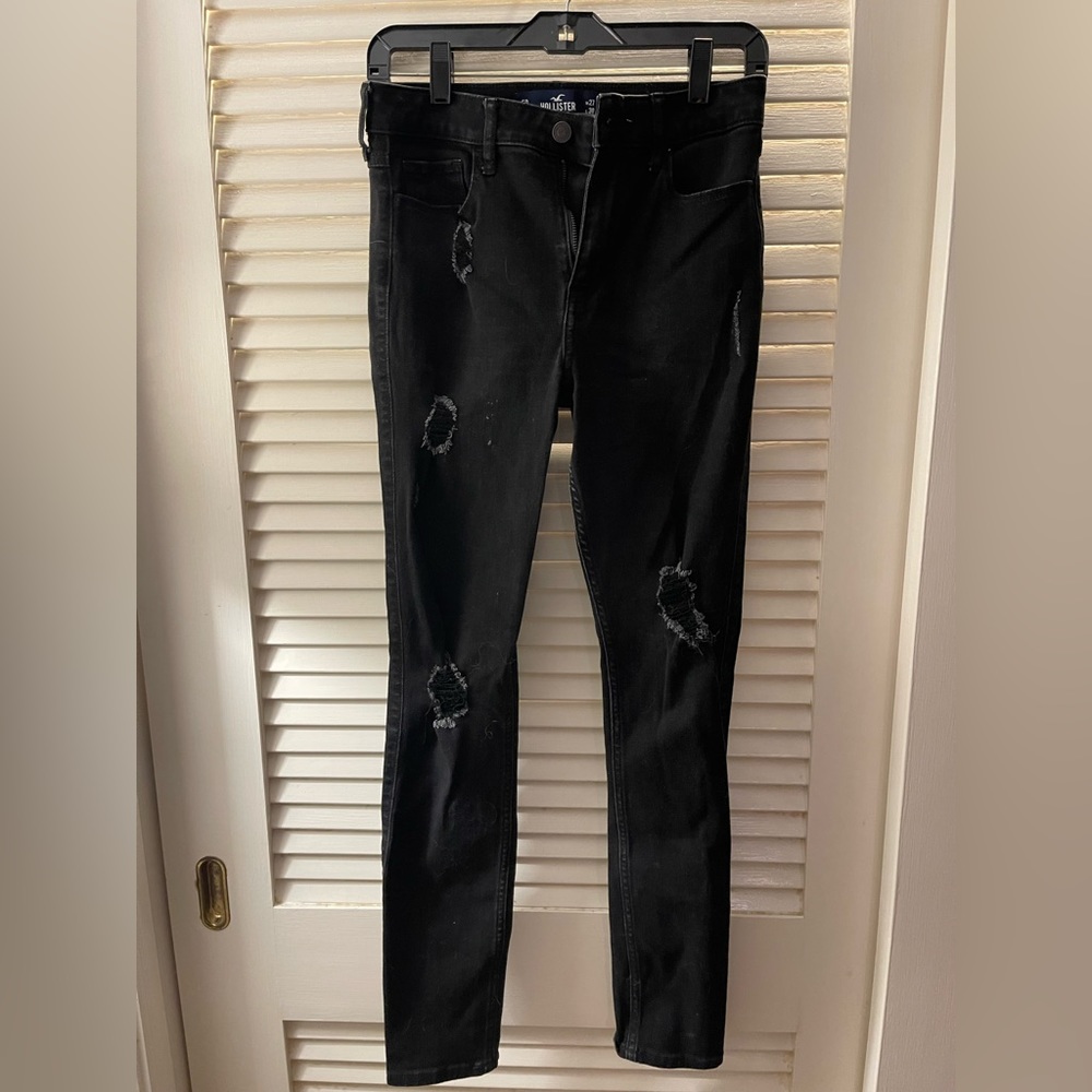 Black ripped Hollister jeans